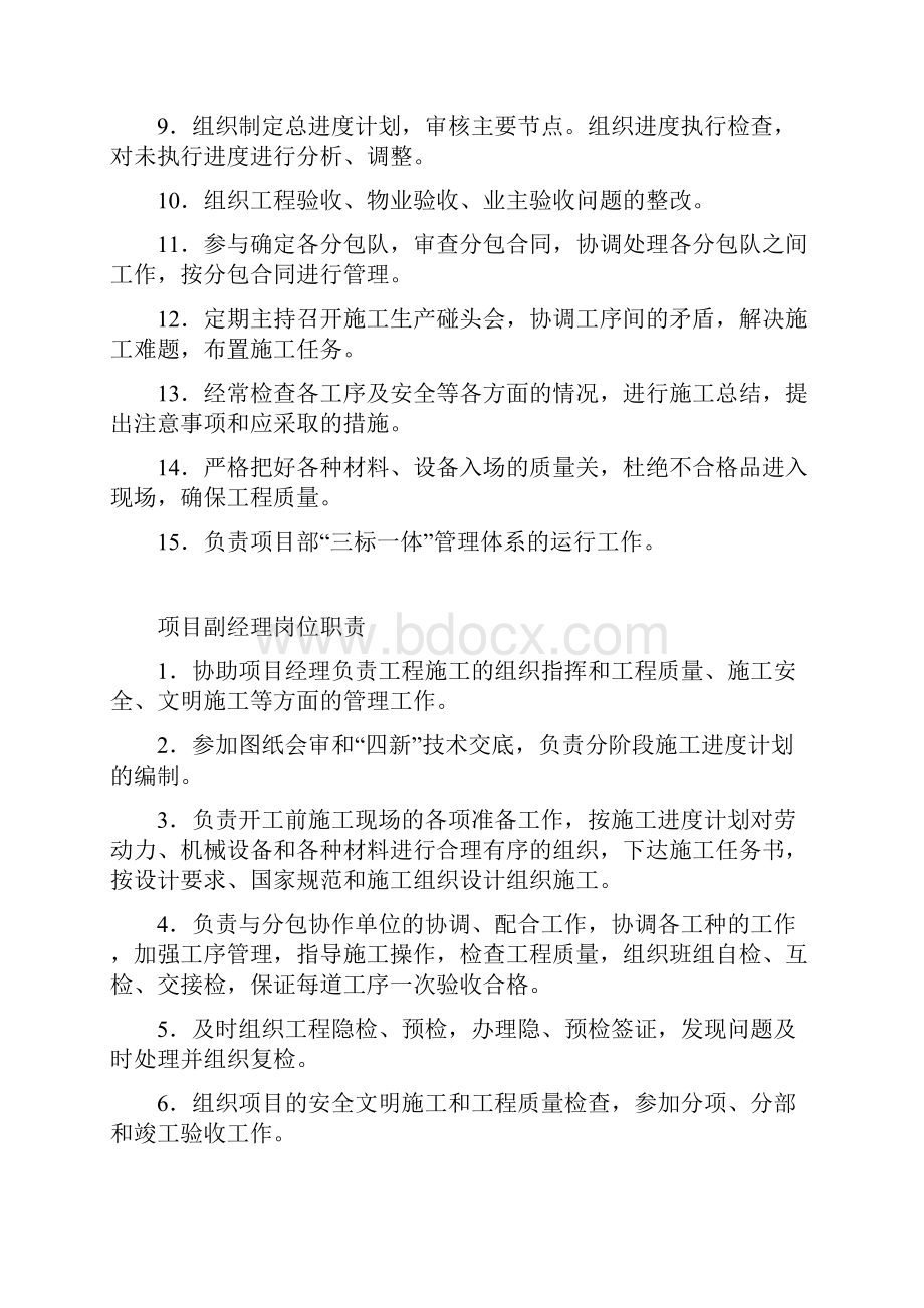 项目部各岗位职责管理制度及岗位责任制Word格式.docx_第2页