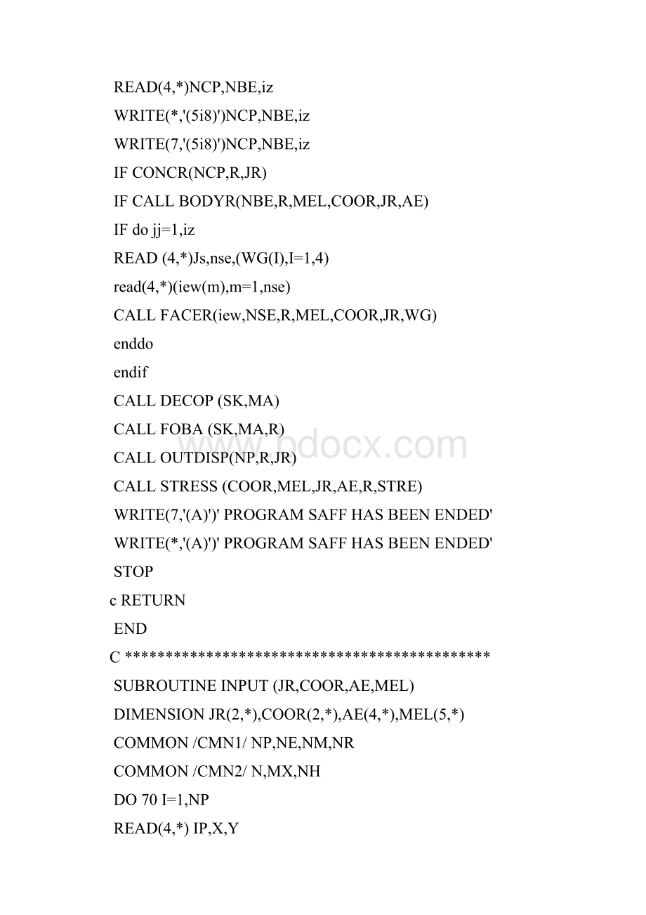 平面四边形四节点等参单元Fortran源程序Word文件下载.docx_第3页