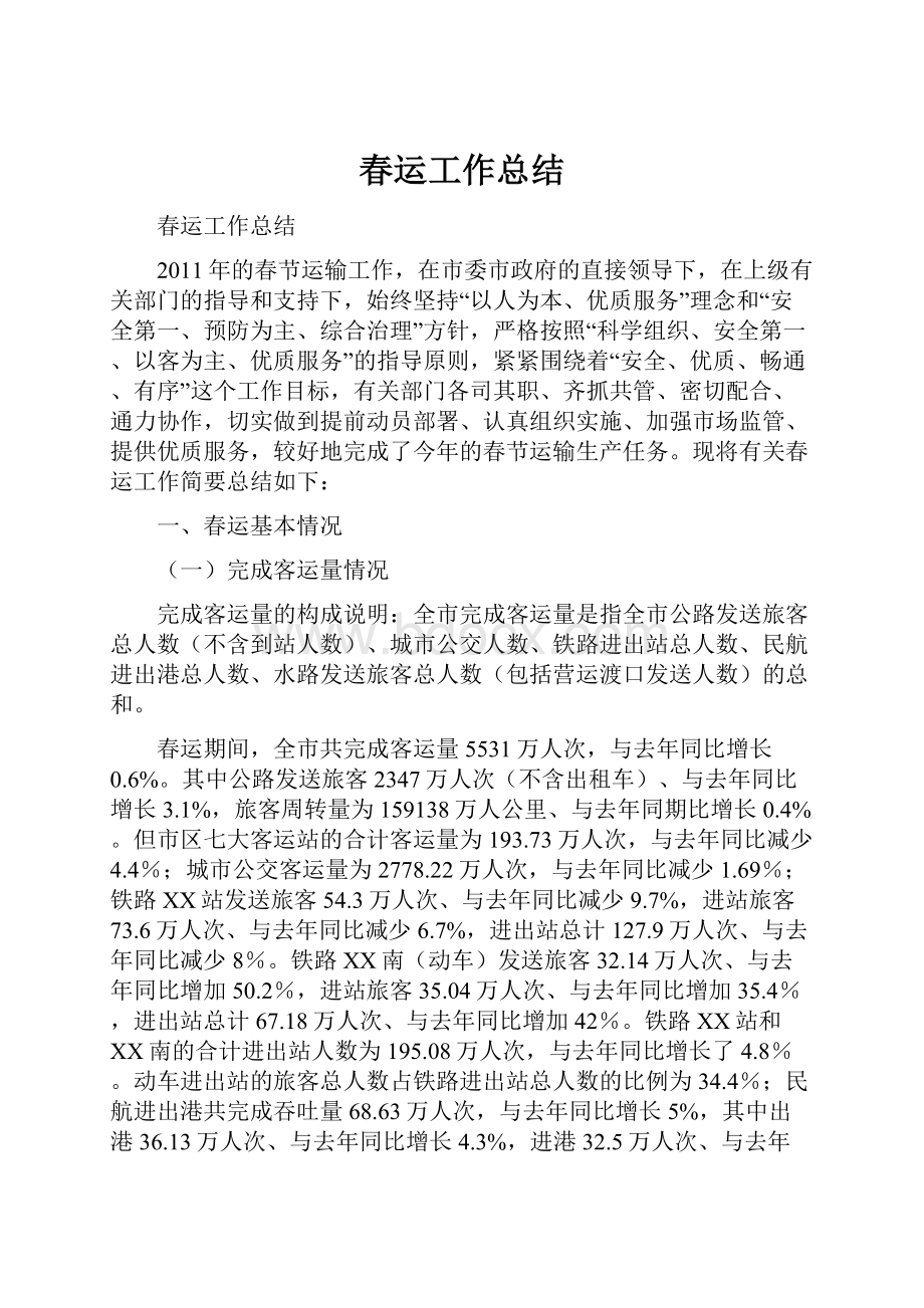 春运工作总结Word下载.docx_第1页