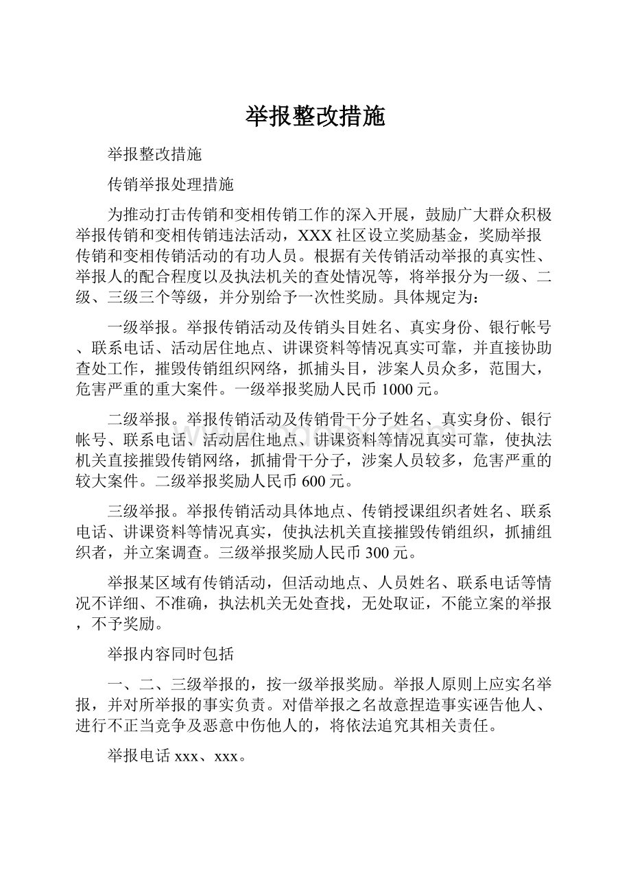 举报整改措施Word下载.docx