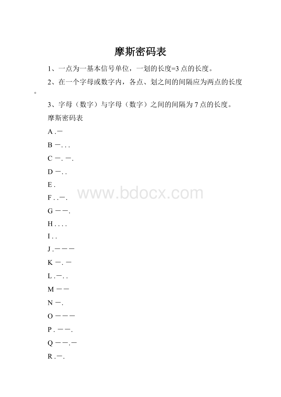 摩斯密码表.docx_第1页