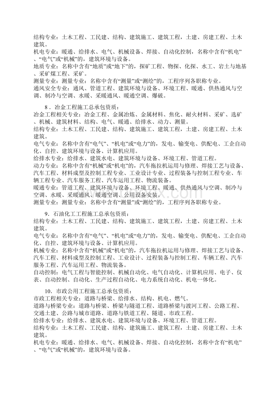 全国资质就位职称人员专业解释大全.docx_第2页