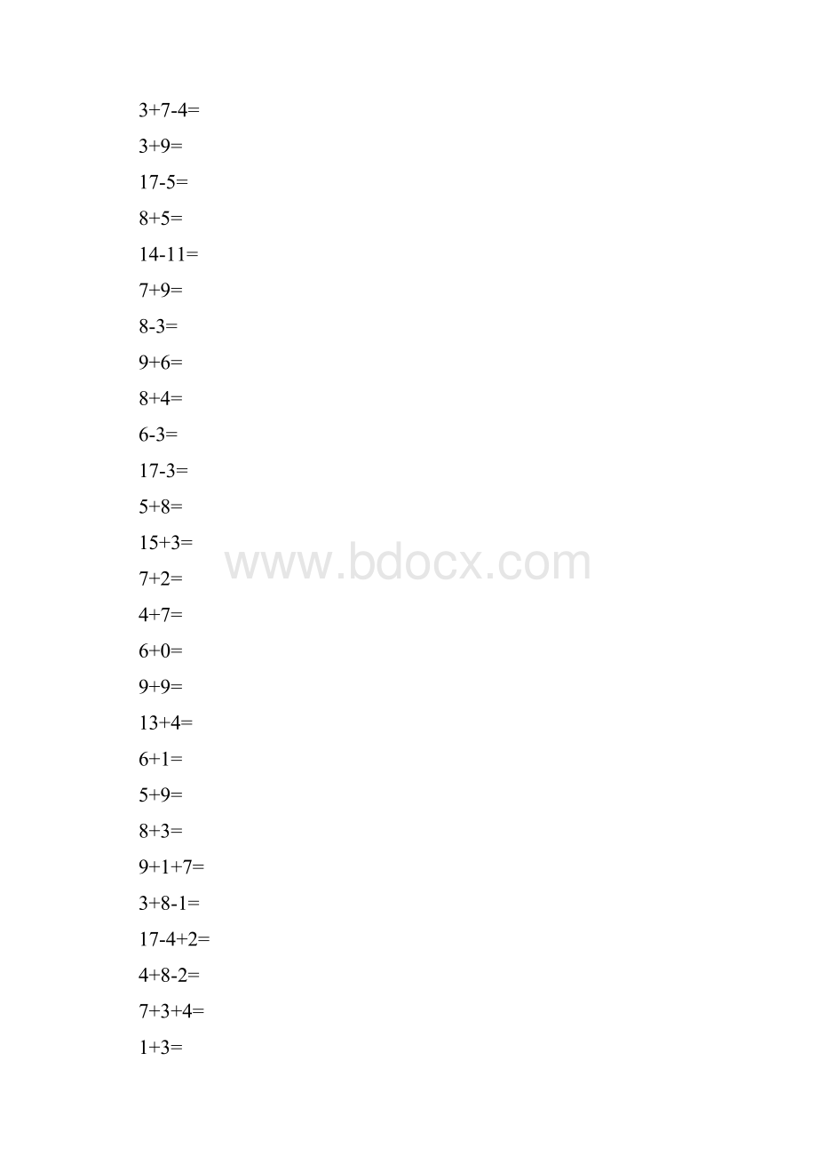 一年级下册口算100道题练习Word文档格式.docx_第3页