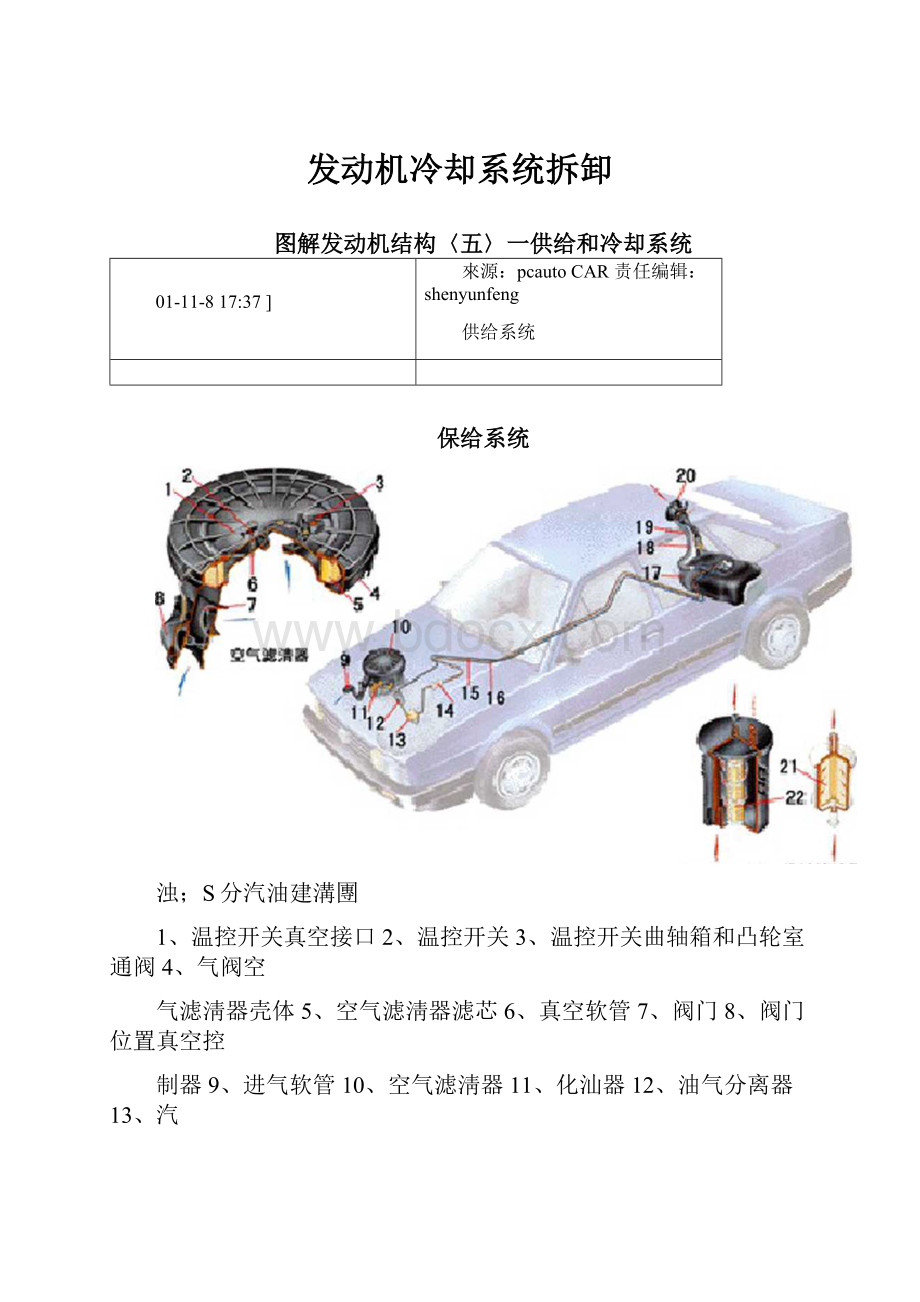 发动机冷却系统拆卸Word下载.docx