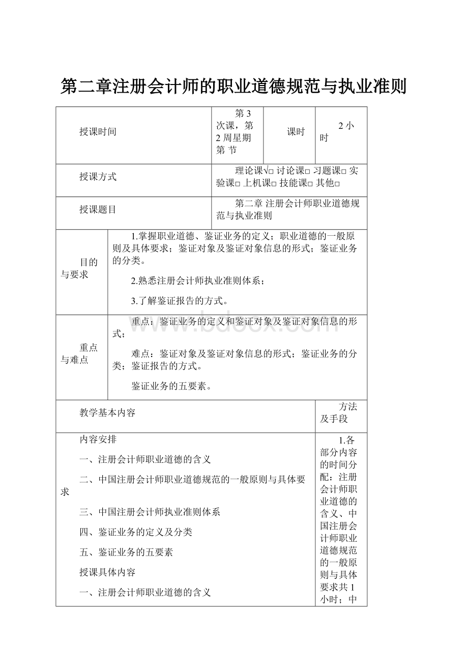 第二章注册会计师的职业道德规范与执业准则Word下载.docx_第1页