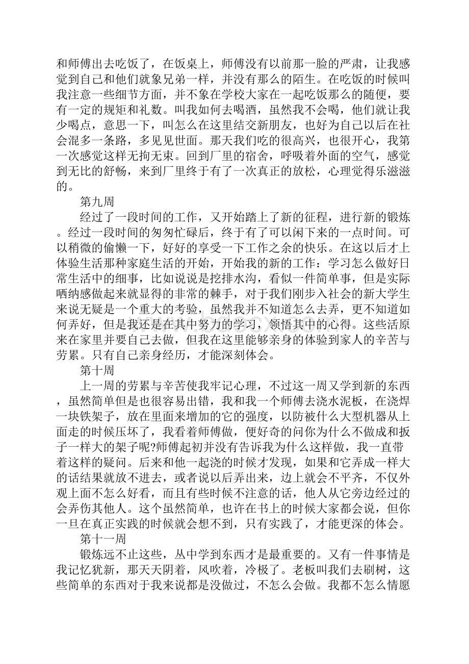 大学生工厂实习周记25篇Word下载.docx_第3页