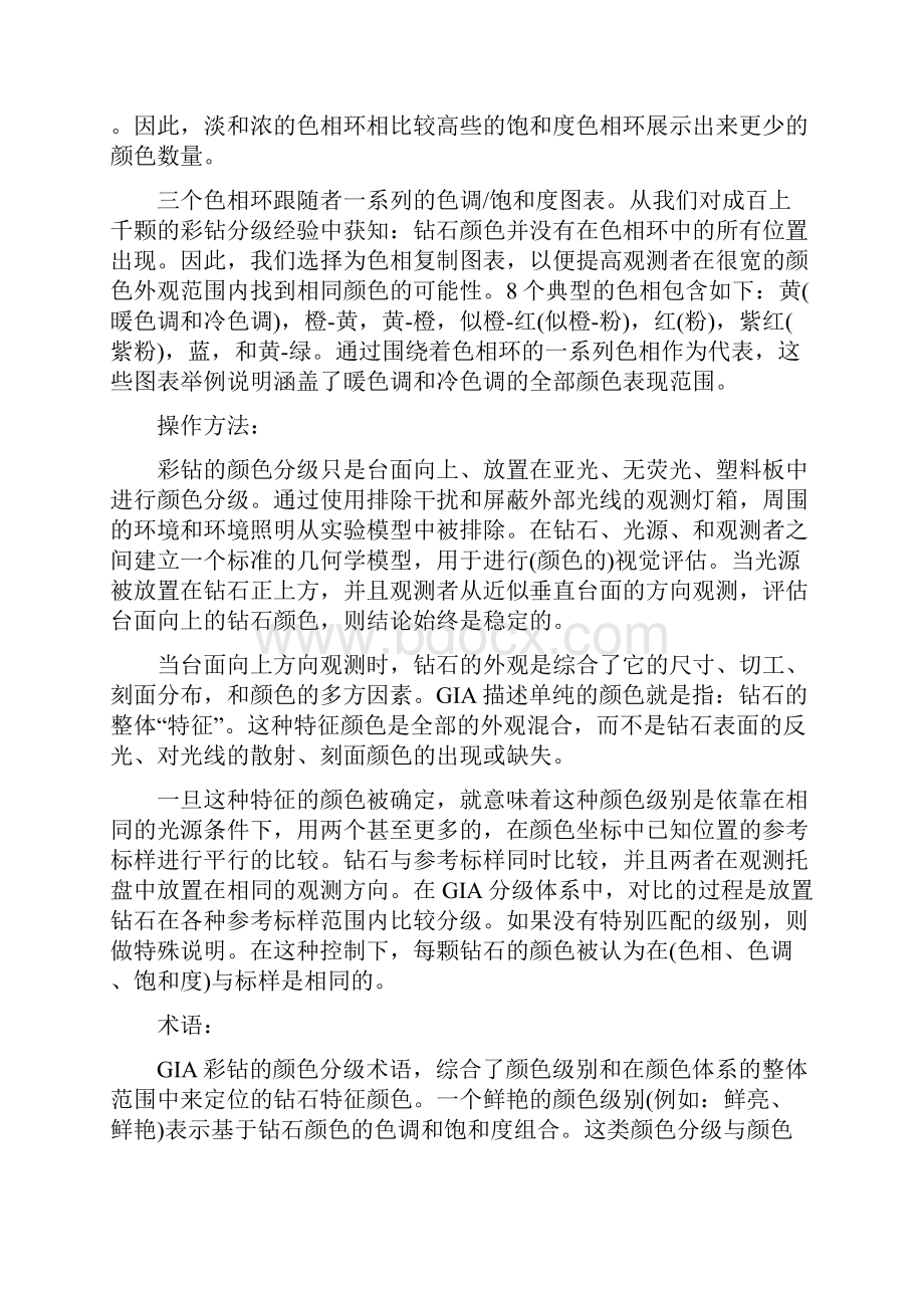 彩钻颜色参照表GIA翻译讲解Word文件下载.docx_第2页