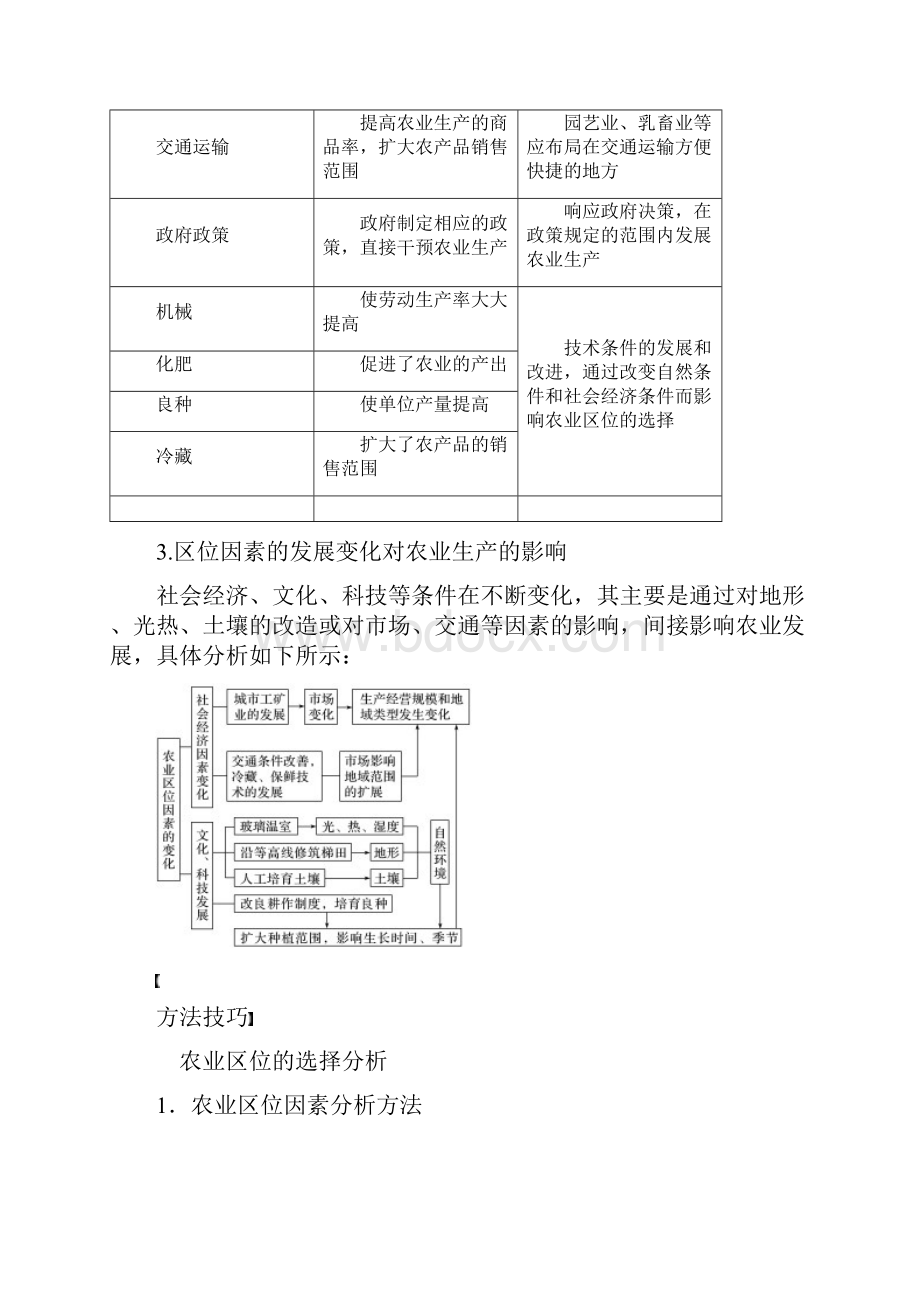 版高考地理大一轮复习第三章第22讲农业区位因素与农业地域类型学案湘教版必修2.docx_第3页