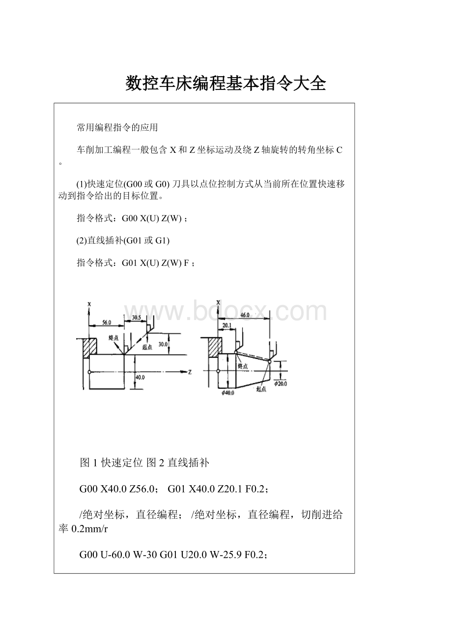 数控车床编程基本指令大全Word文件下载.docx