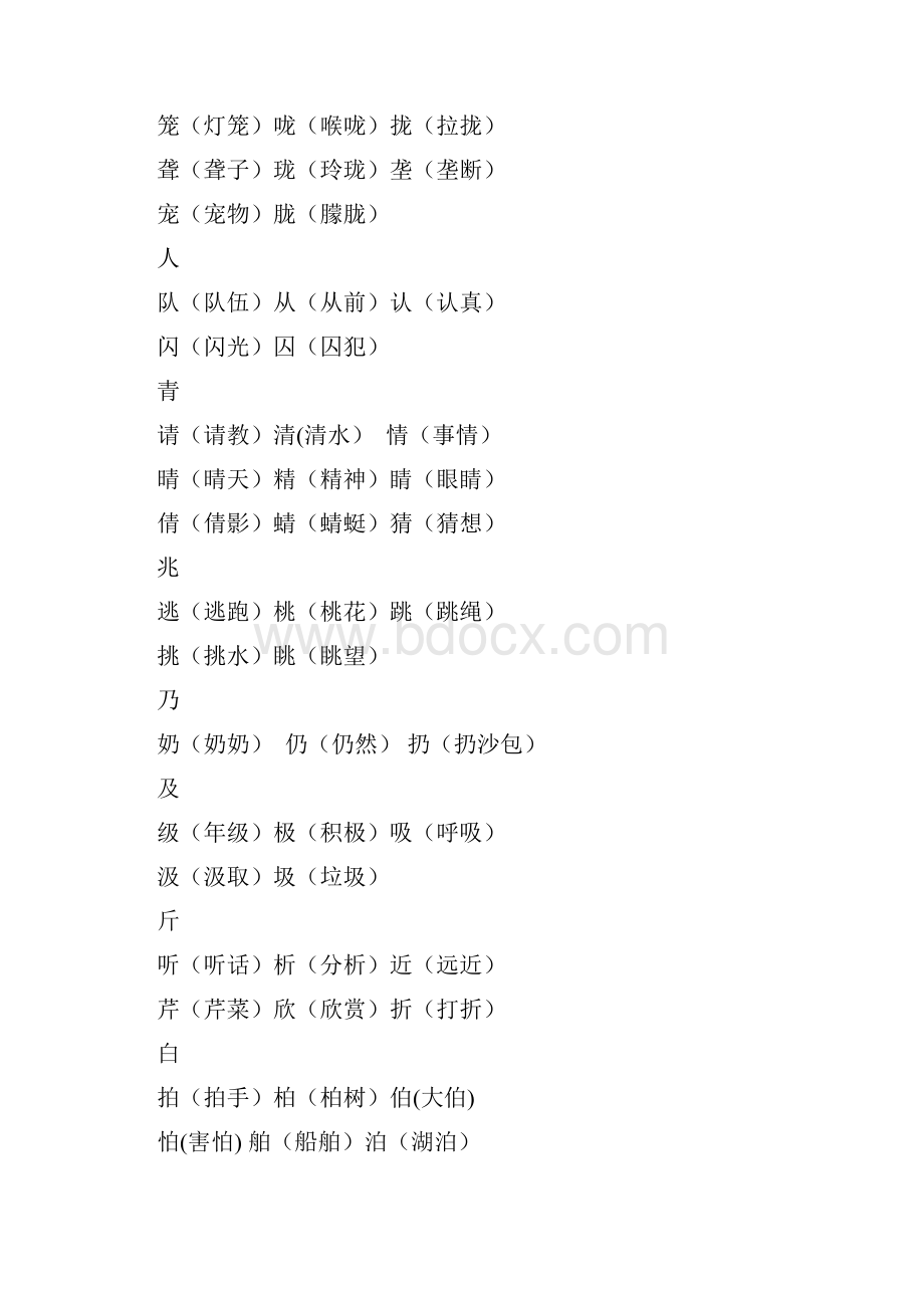 二年级语文加偏旁组新字 1Word格式.docx_第3页