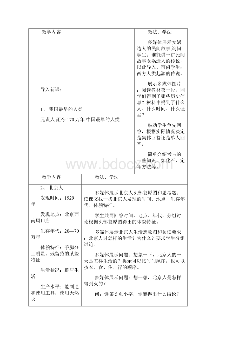 新课标人教版历史七年级上册教案全册.docx_第3页