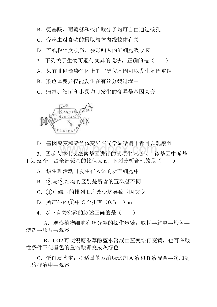 高三下学期第三次诊断考试理科综合试题 含答案Word格式文档下载.docx_第2页