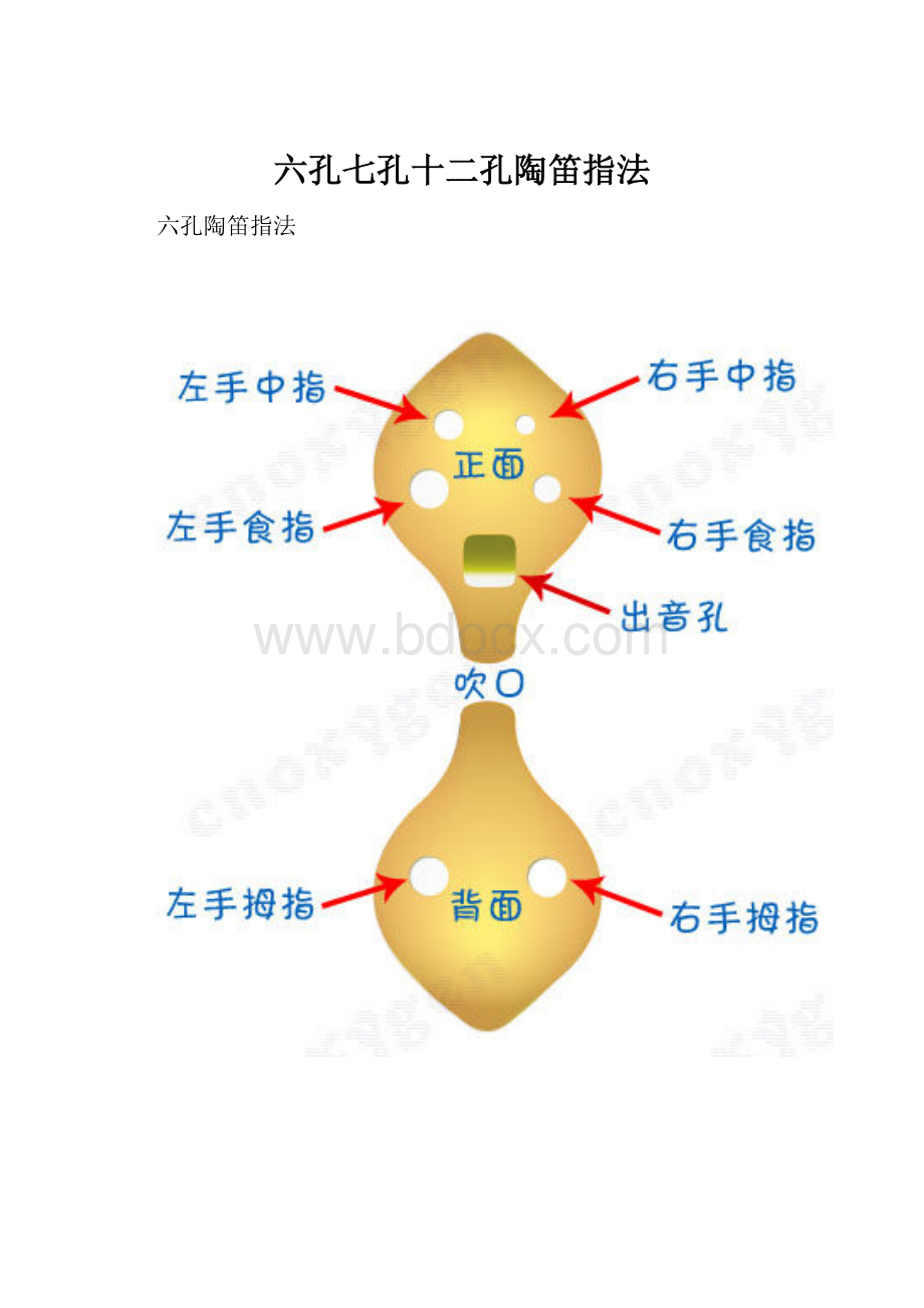 六孔七孔十二孔陶笛指法文档格式.docx