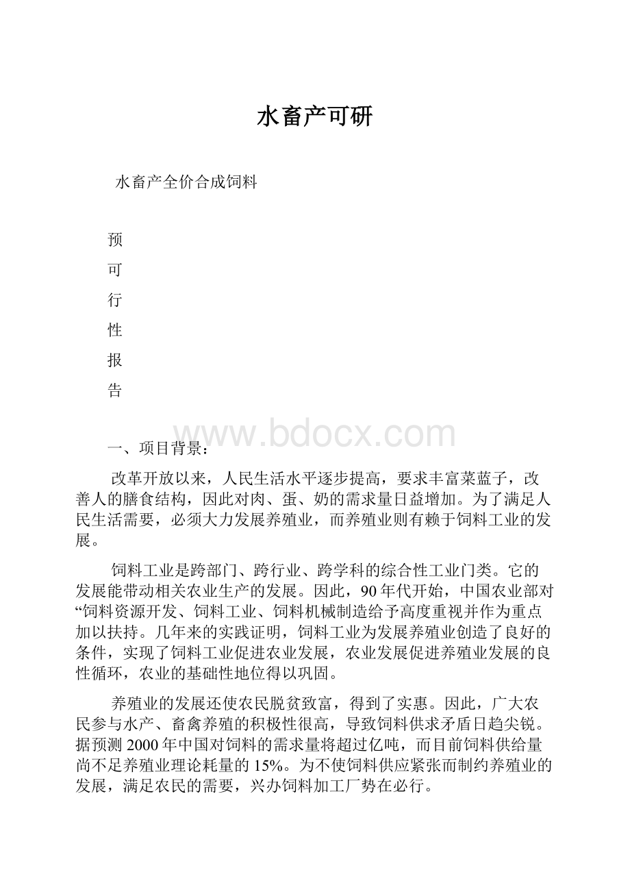 水畜产可研Word文档格式.docx