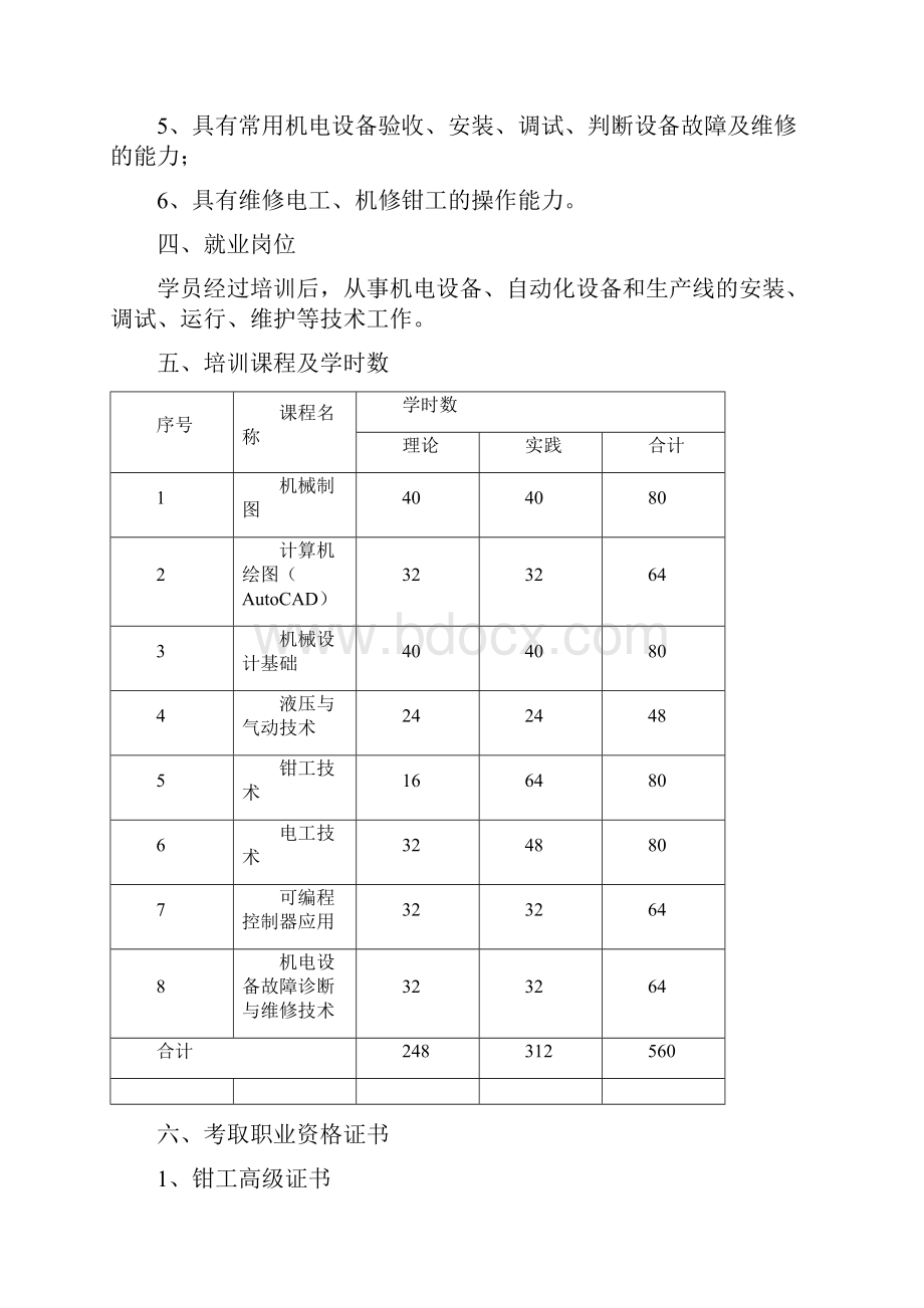 机电设备运行与维护人员培训方案.docx_第2页