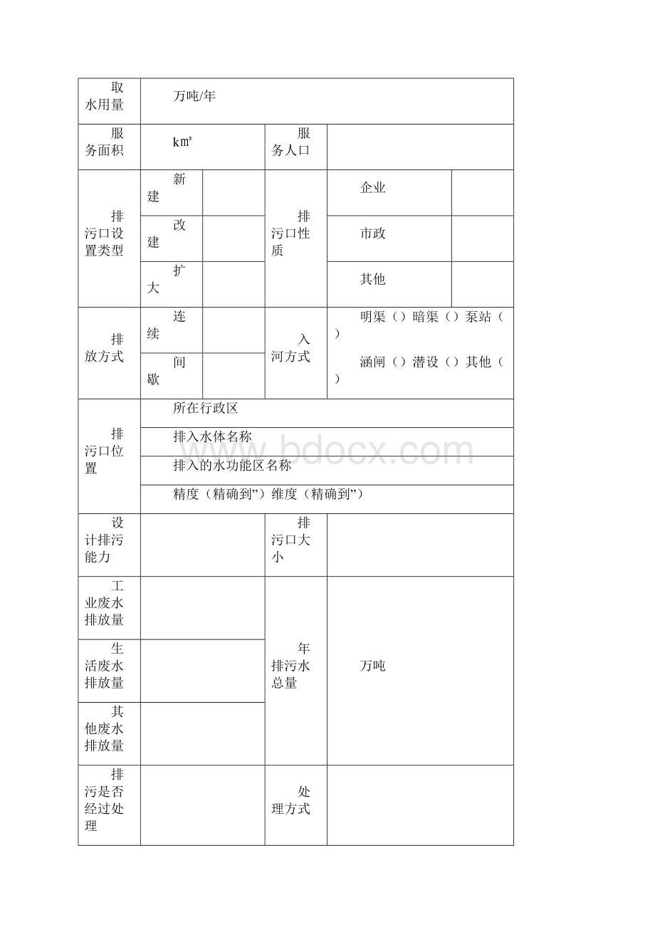 入河排污口设置申请书Word格式.docx_第2页