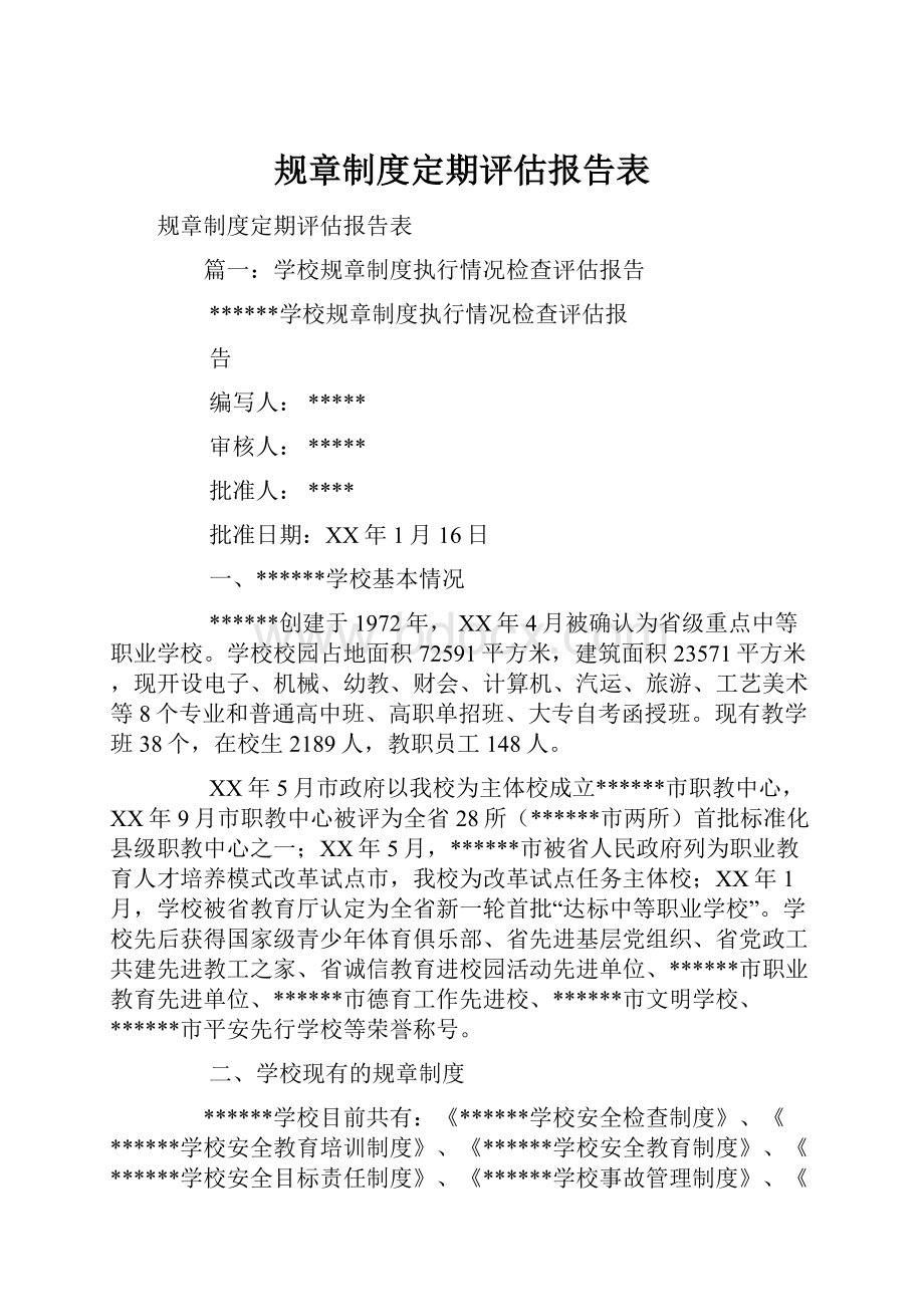 规章制度定期评估报告表.docx_第1页