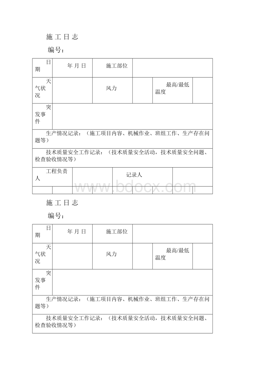 建筑工程施工日志Word格式.docx_第2页