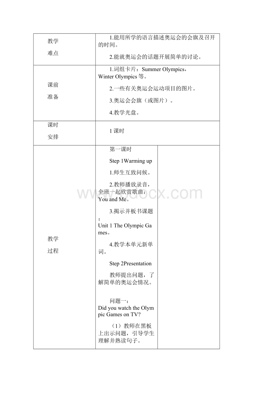 闽教版小学英语六年级上格式教案全.docx_第2页