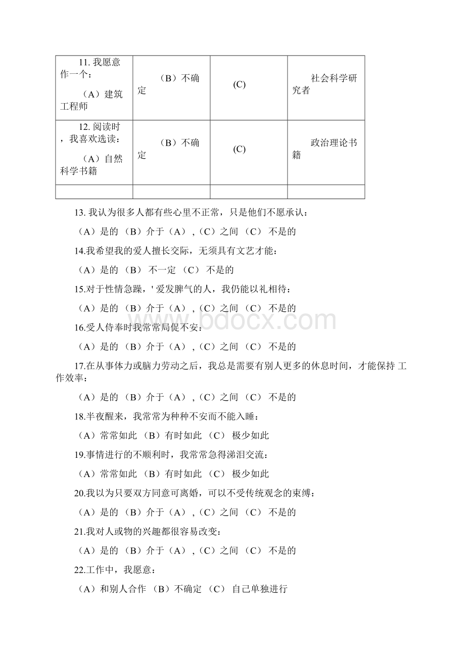 卡特尔16PF职业性格测量表.docx_第2页