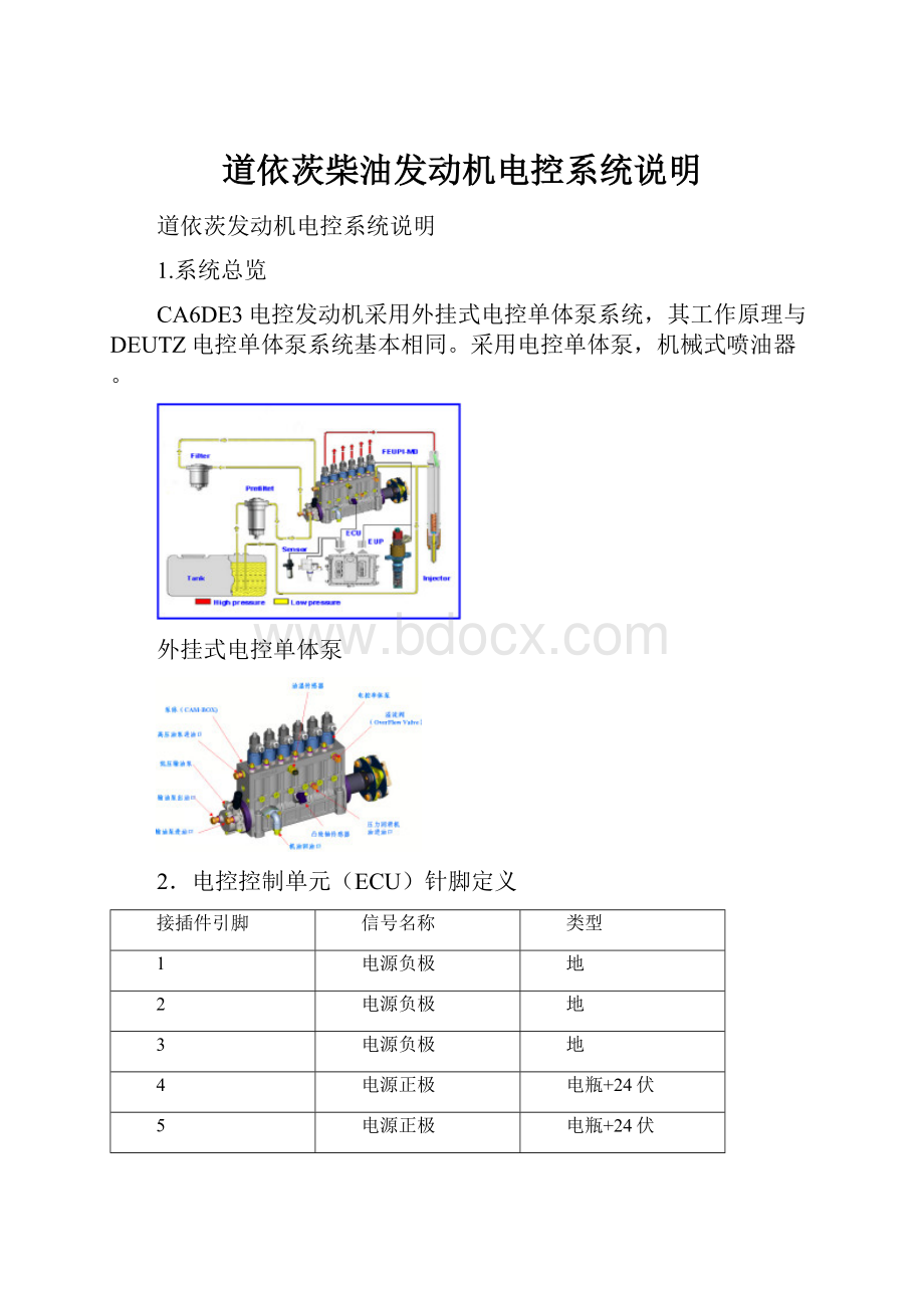 道依茨柴油发动机电控系统说明.docx