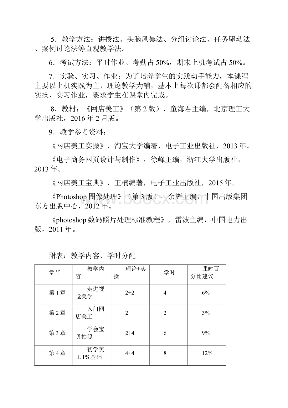 电子商务专业《网店美工》图形图像处理课程教学大纲doc.docx_第2页