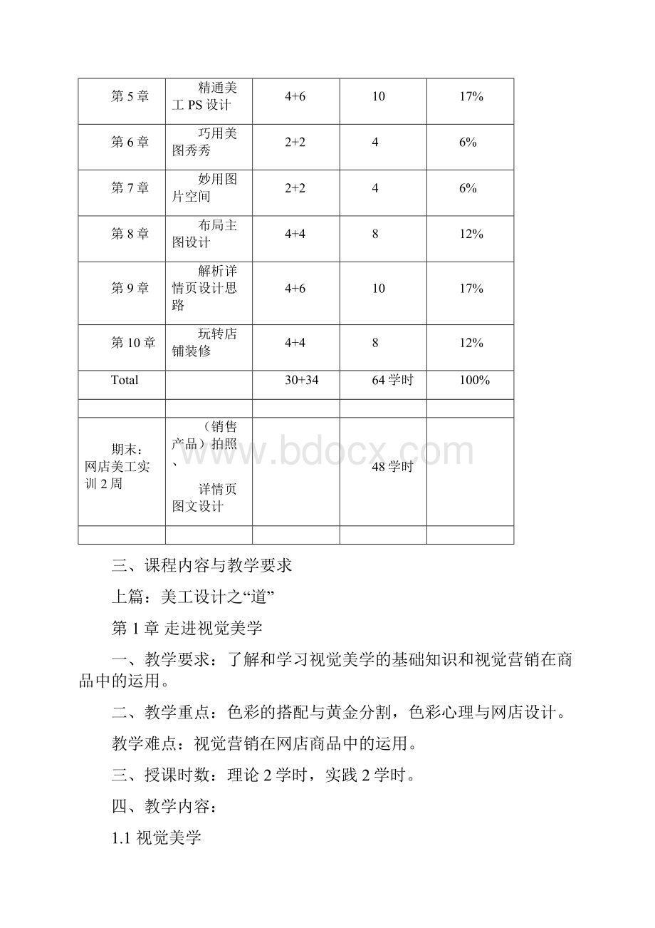 电子商务专业《网店美工》图形图像处理课程教学大纲doc.docx_第3页