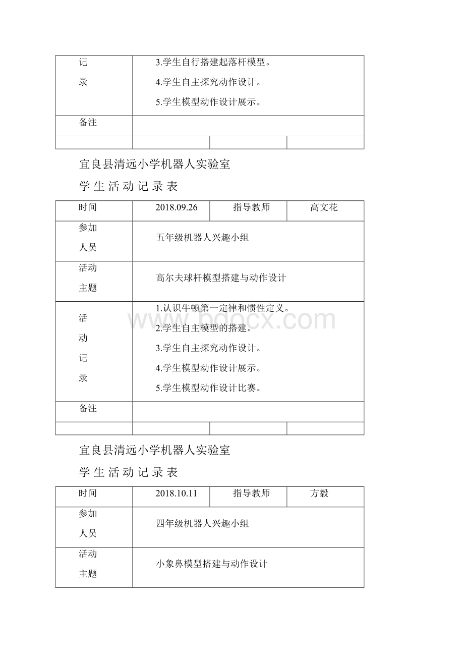 机器人实验活动记录教学内容.docx_第2页