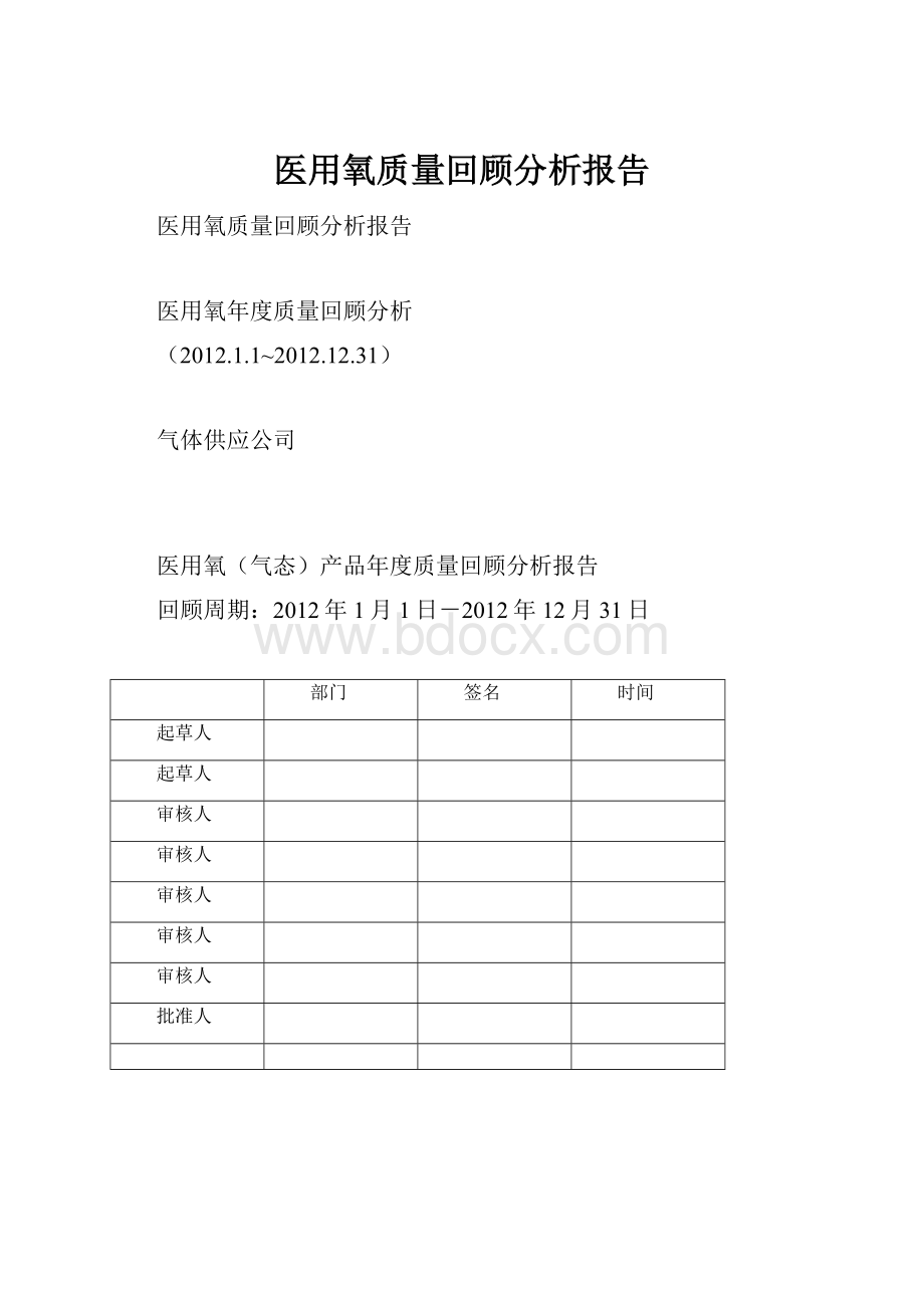 医用氧质量回顾分析报告.docx_第1页