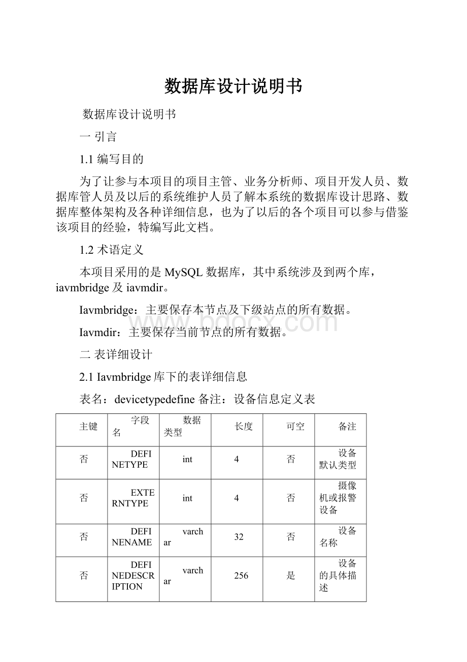 数据库设计说明书Word格式.docx_第1页