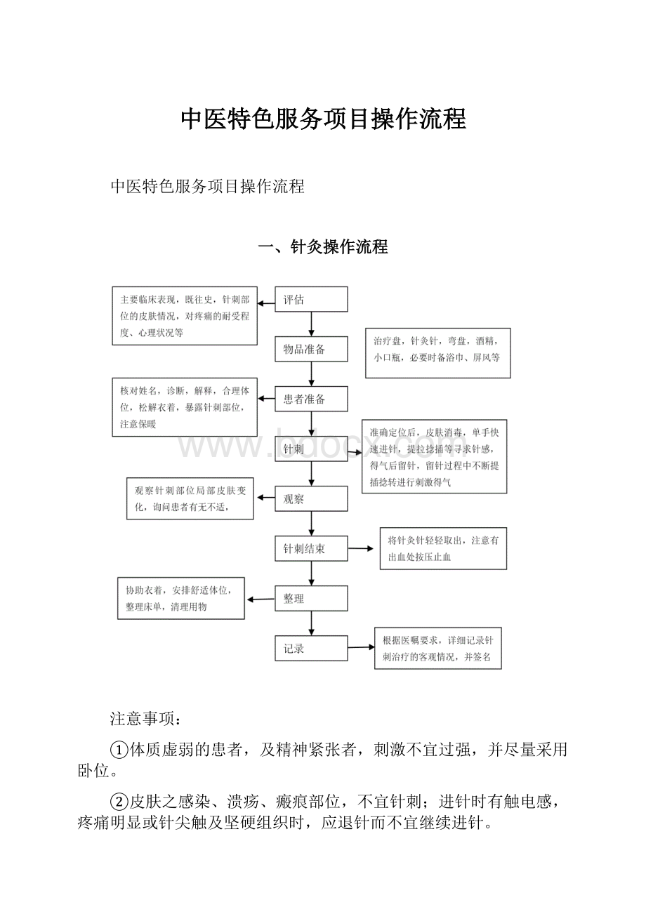 中医特色服务项目操作流程Word格式文档下载.docx