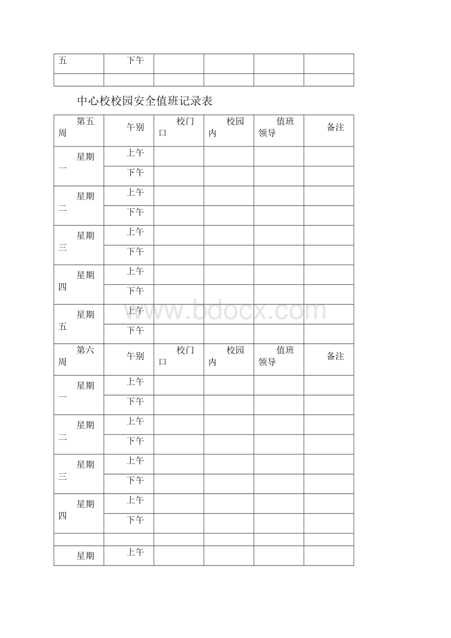 XX学校校园安全值班记录表.docx_第3页