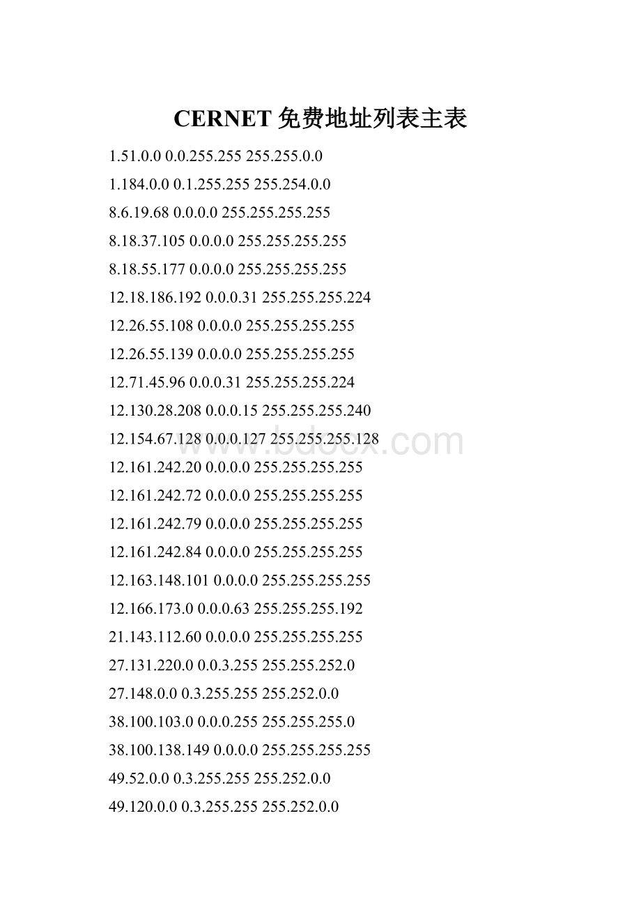 CERNET免费地址列表主表.docx_第1页