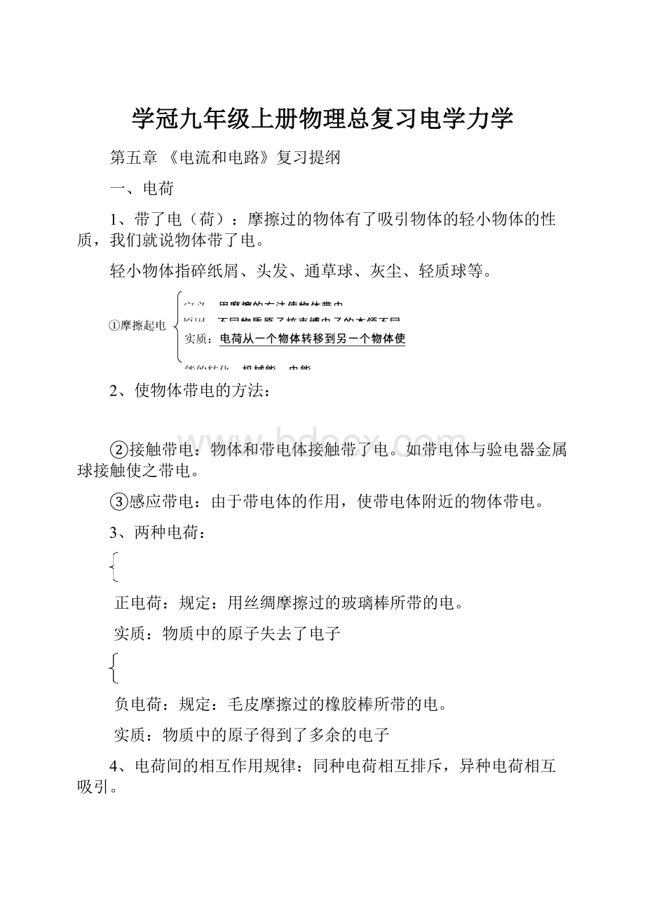 学冠九年级上册物理总复习电学力学.docx_第1页