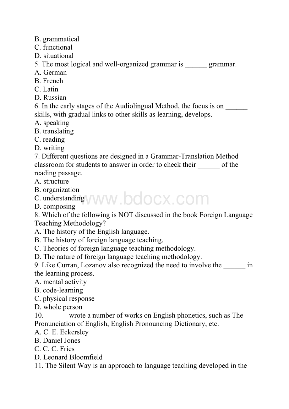 自考外语教学法试题文档格式.docx_第2页