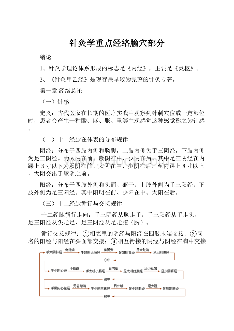 针灸学重点经络腧穴部分.docx_第1页