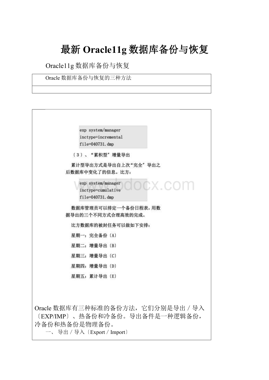 最新Oracle11g数据库备份与恢复.docx