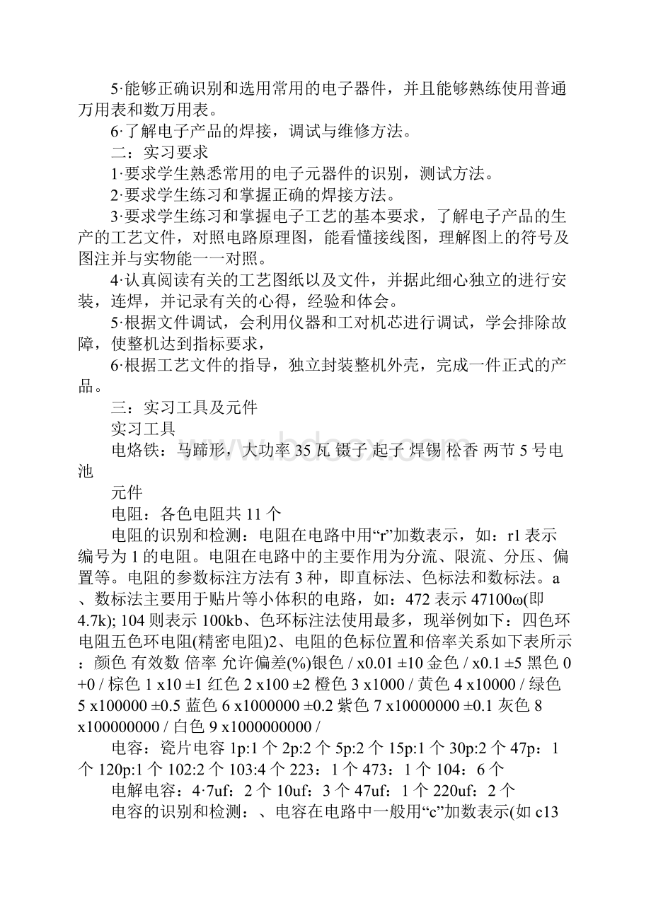 电子工艺实习报告模板完整版Word文档格式.docx_第2页