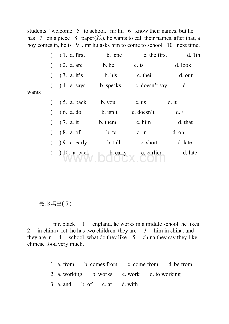 初中英语完形填空13篇和答案解析详细讲解文档格式.docx_第3页