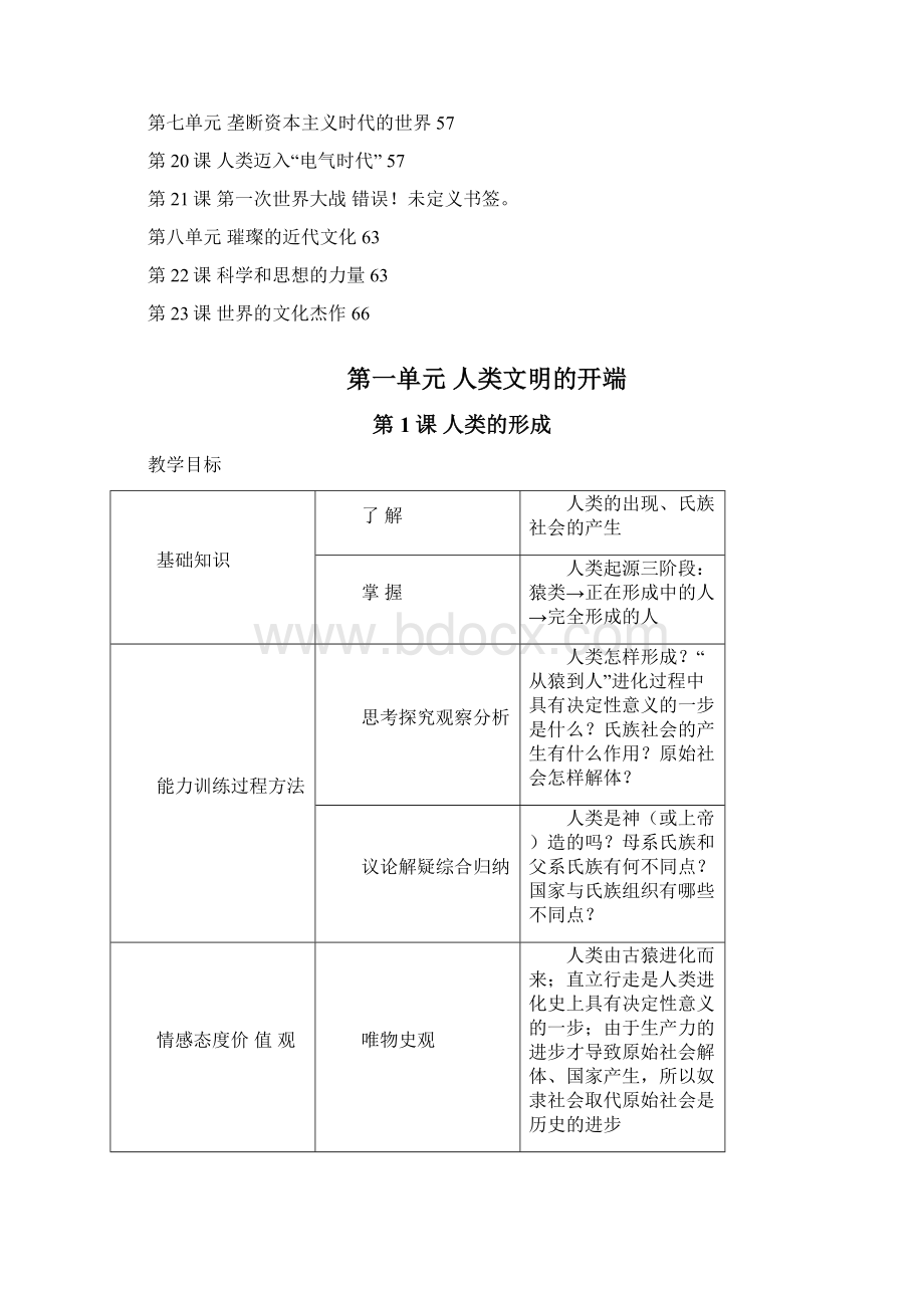 世界历史九年级上册人教版全册教案人教版.docx_第2页