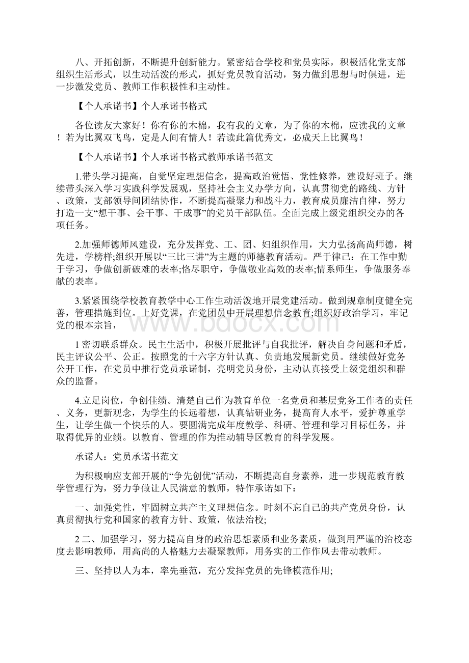 年度个人承诺书文档格式.docx_第2页