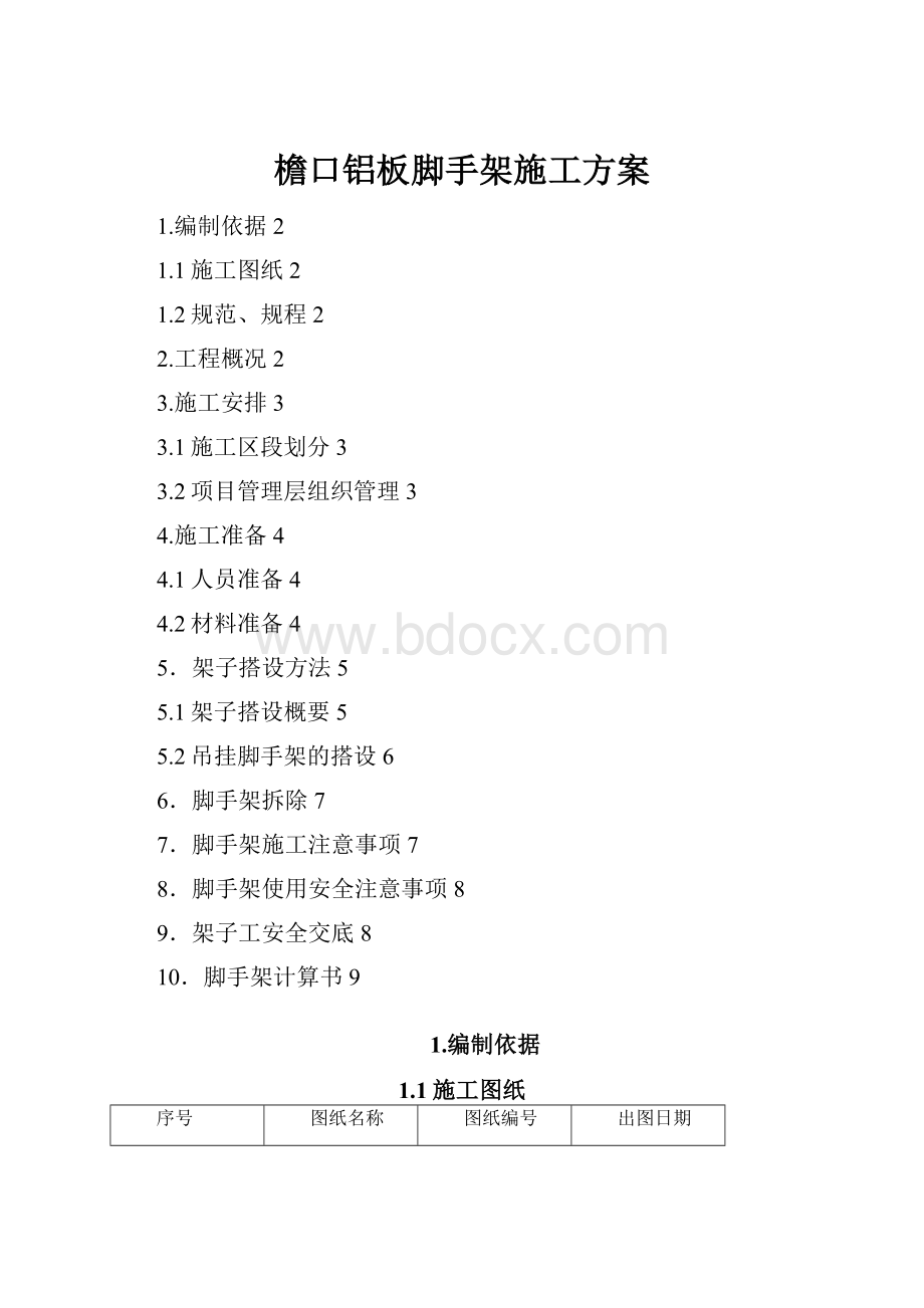 檐口铝板脚手架施工方案Word格式.docx