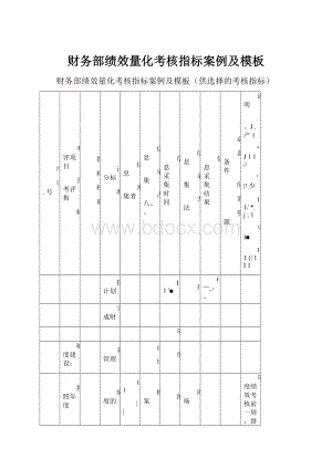 财务部绩效量化考核指标案例及模板.docx