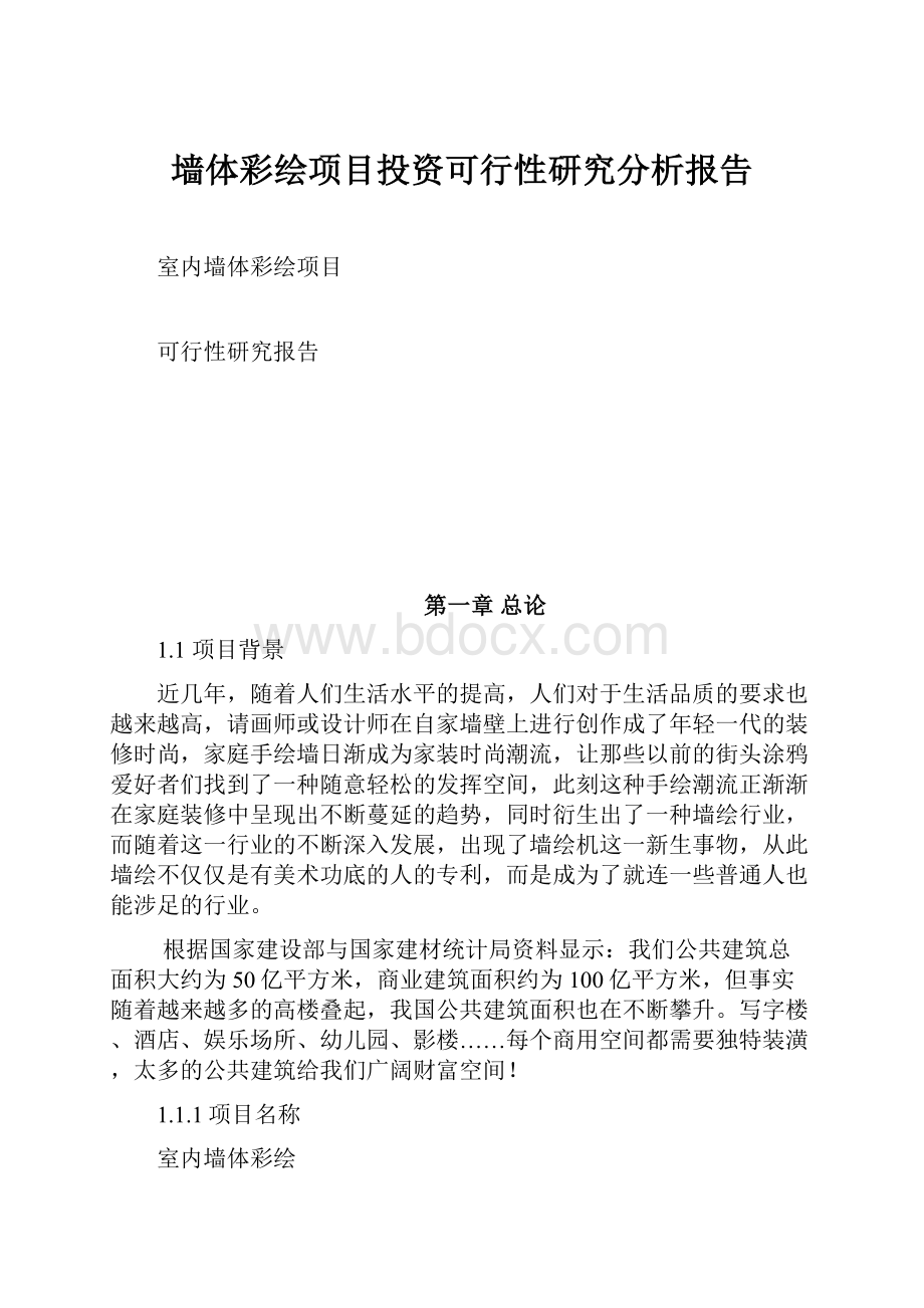 墙体彩绘项目投资可行性研究分析报告.docx