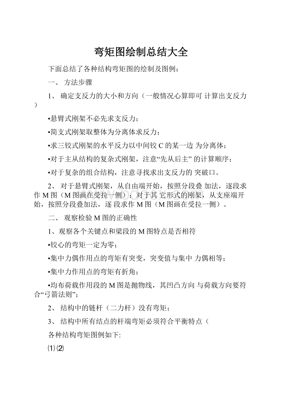 弯矩图绘制总结大全.docx