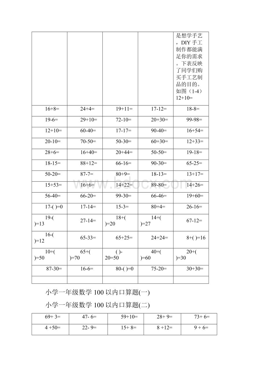 最新人教版小学一年级数学口算题卡可打印.docx_第3页