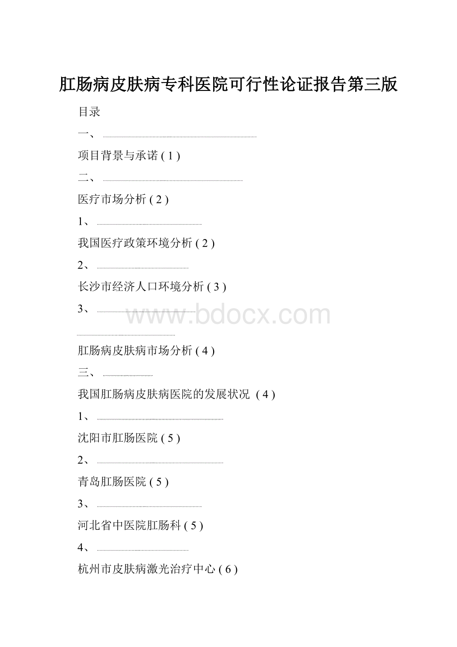 肛肠病皮肤病专科医院可行性论证报告第三版.docx