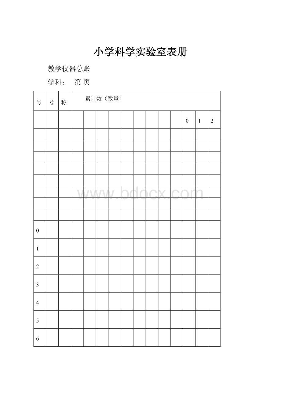 小学科学实验室表册.docx_第1页