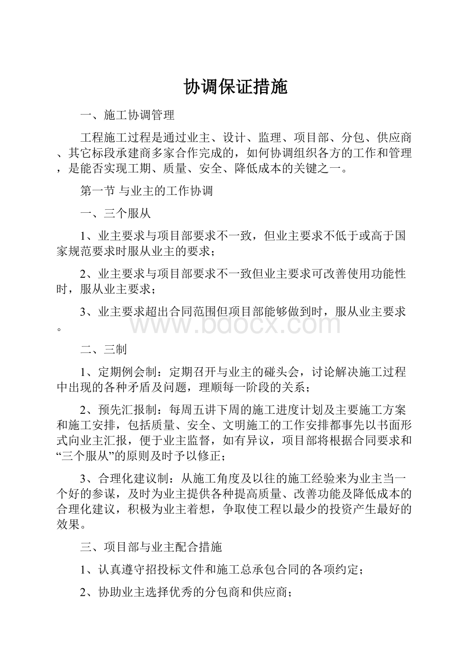 协调保证措施文档格式.docx