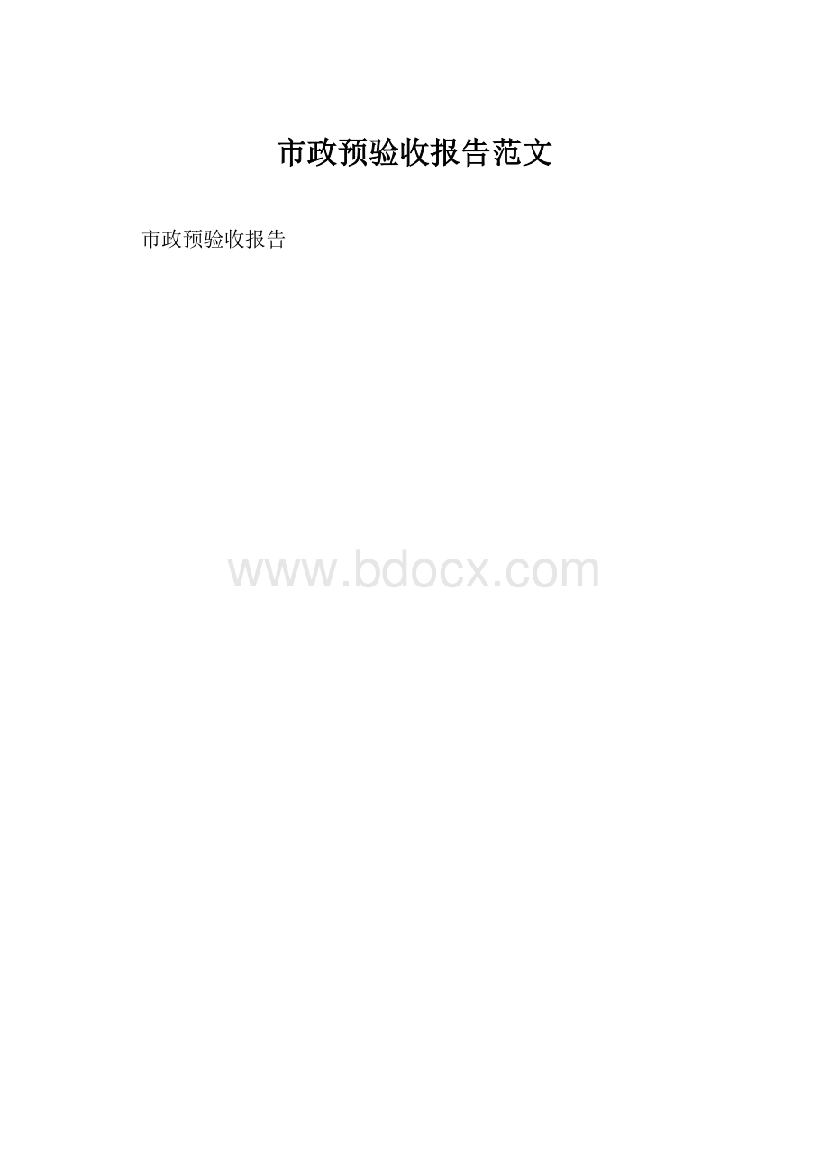 市政预验收报告范文Word下载.docx